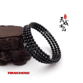 INPHIC-天然水晶 彩虹眼黑曜石圓珠三環手鏈 避邪轉運 旺事業 招財防小人